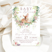 Invitation Bébé en Fleur Bois Floral Bébé Fille Douche