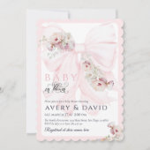 Invitation Bébé en Fleur Bow Printemps Jardin Fille Baby show (Devant)