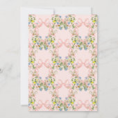 Invitation Bébé en Fleur Bow rose Baby shower Floral Fille (Dos)