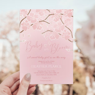 Invitation Bébé En Fleur Cerisier Fleur Douche