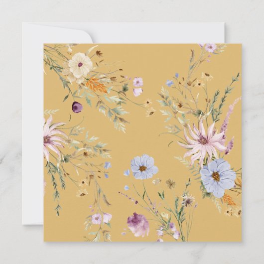 Invitation Bébé en Fleur Cute Fleur sauvage Baby shower fille (Dos)