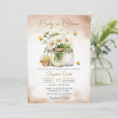 Invitation Bébé en fleur d'abeille en fleur Baby shower (Debout devant)