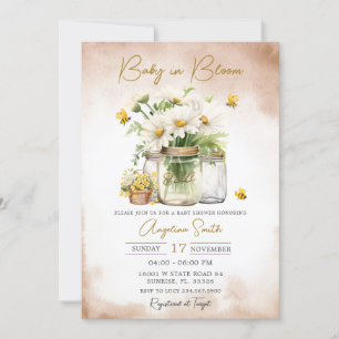 Invitation Bébé en fleur d'abeille en fleur Baby shower