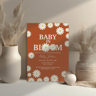 Invitation Bébé en Fleur Daisy Baby shower en terre cuite Boh