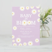 Invitation Bébé en Fleur Daisy Lilac Purple Boho Baby shower (Debout devant)