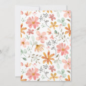 Invitation Bébé En Fleur D'Aquarelle En Fleur Baby shower Fil (Dos)