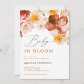 Invitation Bébé en Fleur d'automne chic Baby shower fille (Devant)