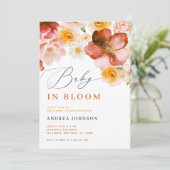 Invitation Bébé en Fleur d'automne chic Baby shower fille (Debout devant)