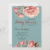 Invitation Bébé en fleur Delicate Baby shower rose (Devant)