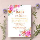 Invitation Bébé en Fleur douche fleurie d'été