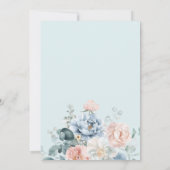 Invitation Bébé en fleur Dusty Baby shower bleu (Dos)
