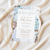 Invitation Bébé en Fleur Dusty Blue Floral Baby shower
