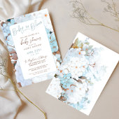 Invitation Bébé en Fleur Dusty Blue Floral Baby shower