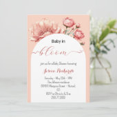 Invitation Bébé en fleur Élégant Baby shower Fille Fleur (Debout devant)