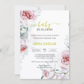 Invitation Bébé en fleur Élégant Baby shower floral (Devant)