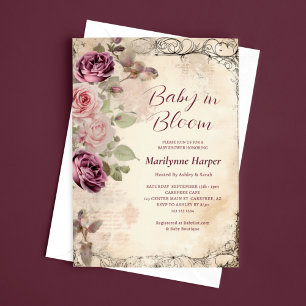 Invitation Bébé en fleur Élégant Baby shower floral