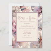 Invitation Bébé en fleur ! Élégant Chic Blush Rose Floral Bab (Devant)