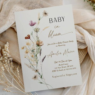 Invitation Bébé en Fleur Fête de Bébé