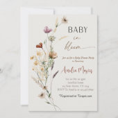 Invitation Bébé en Fleur Fête de Bébé (Devant)