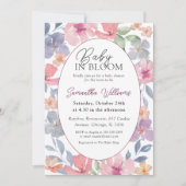 Invitation Bébé en Fleur Fête de Naissance Fleur Sauvage Aqua (Devant)