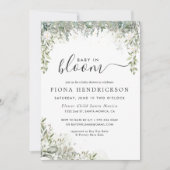 Invitation Bébé en Fleur | Fête de Naissance Floral Blanc (Devant)