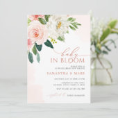 Invitation Bébé en Fleur Fête des mariées florale rose pâle (Debout devant)