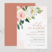 Invitation Bébé en Fleur Fête des mariées florale rose pâle (Devant / Derrière)