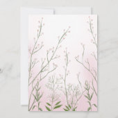 Invitation Bébé en Fleur Fille Douche Florale Rose (Dos)