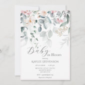 Invitation Bébé en Fleur Fille Floral Baby shower moderne (Devant)