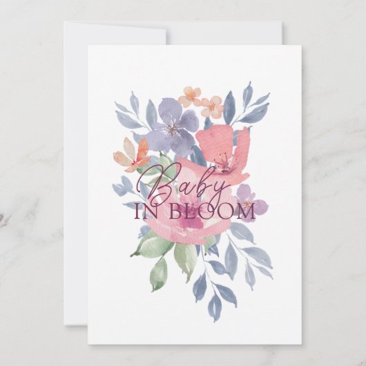 Invitation Bébé en Fleur Fleur Fleur Fleur Fleur Fleur Fleur  (Dos)