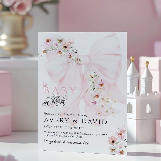 Invitation Bébé en Fleur Fleur Fleur Fleur Fleur Fleur Fleur