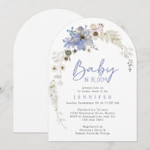 Invitation Bébé En Fleur Fleur sauvage Baby shower Arc Floral (Devant / Derrière)