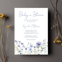 Bébé en fleur Fleur sauvage baby shower bleu pouss