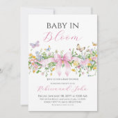 Invitation Bébé en Fleur Fleur sauvage  Baby shower Bow (Devant)