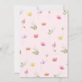Invitation Bébé en fleur Fleur sauvage Baby shower de la bow  (Dos)