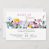 Invitation Bébé en Fleur Fleur sauvage Baby shower de pelouse (Devant)