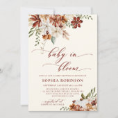 Invitation Bébé en Fleur Fleur sauvage Baby shower en terre c (Devant)
