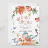 Invitation Bébé en Fleur Fleur sauvage & Baby shower fille d' (Devant)