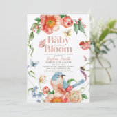 Invitation Bébé en Fleur Fleur sauvage & Baby shower fille d' (Debout devant)