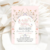 Invitation Bébé en Fleur Fleur sauvage Baby shower fille rose
