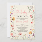 Invitation Bébé En Fleur Fleur sauvage Baby shower Floral (Devant)