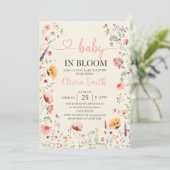 Invitation Bébé En Fleur Fleur sauvage Baby shower Floral (Debout devant)