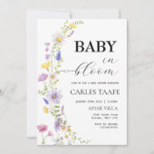 Invitation Bébé en Fleur Fleur sauvage Baby shower floral (Devant)