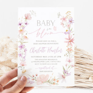 Invitation Bébé En Fleur Fleur sauvage Baby shower Floral