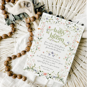 Invitation Bébé en Fleur Fleur sauvage Baby shower Floral mod