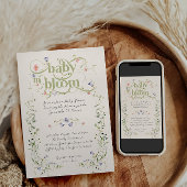 Invitation Bébé en Fleur Fleur sauvage Baby shower Floral mod