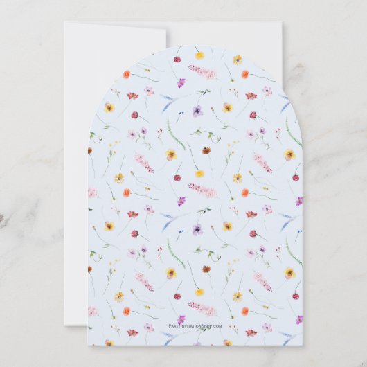 Invitation Bébé en fleur Fleur sauvage Baby shower garçon Arc (Dos)