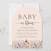 Invitation Bébé en Fleur Fleur sauvage Blush Arch Baby shower (Devant)