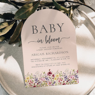 Invitation Bébé en Fleur Fleur sauvage Blush Arch Baby shower
