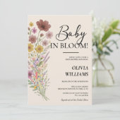 Invitation Bébé en Fleur Fleur sauvage brûlé Baby shower oran (Debout devant)